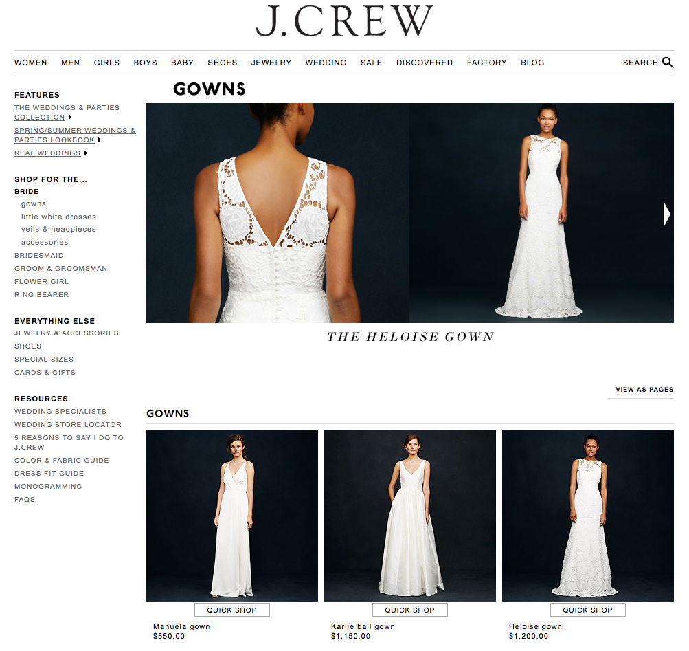 jcrew bridal