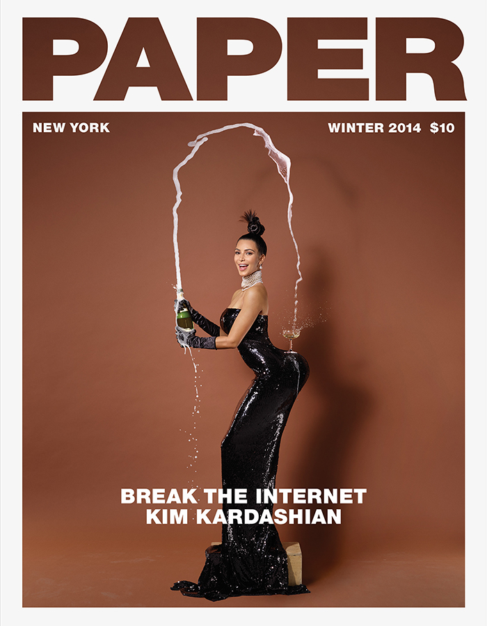 kim kardashian paper mag champagne incident