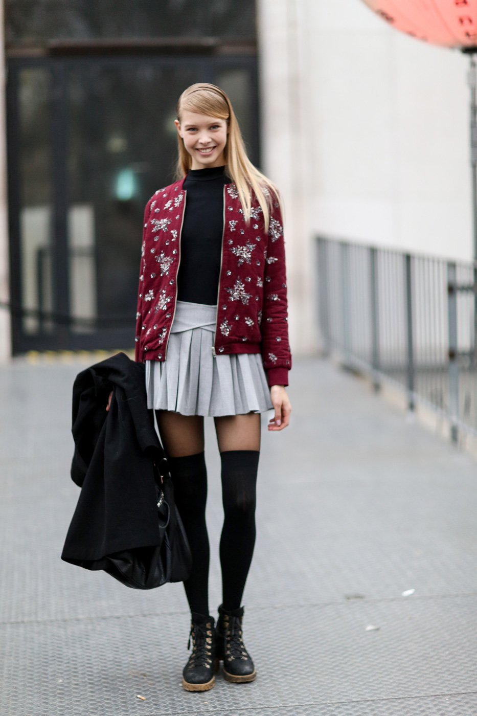 Model in casual outfits.