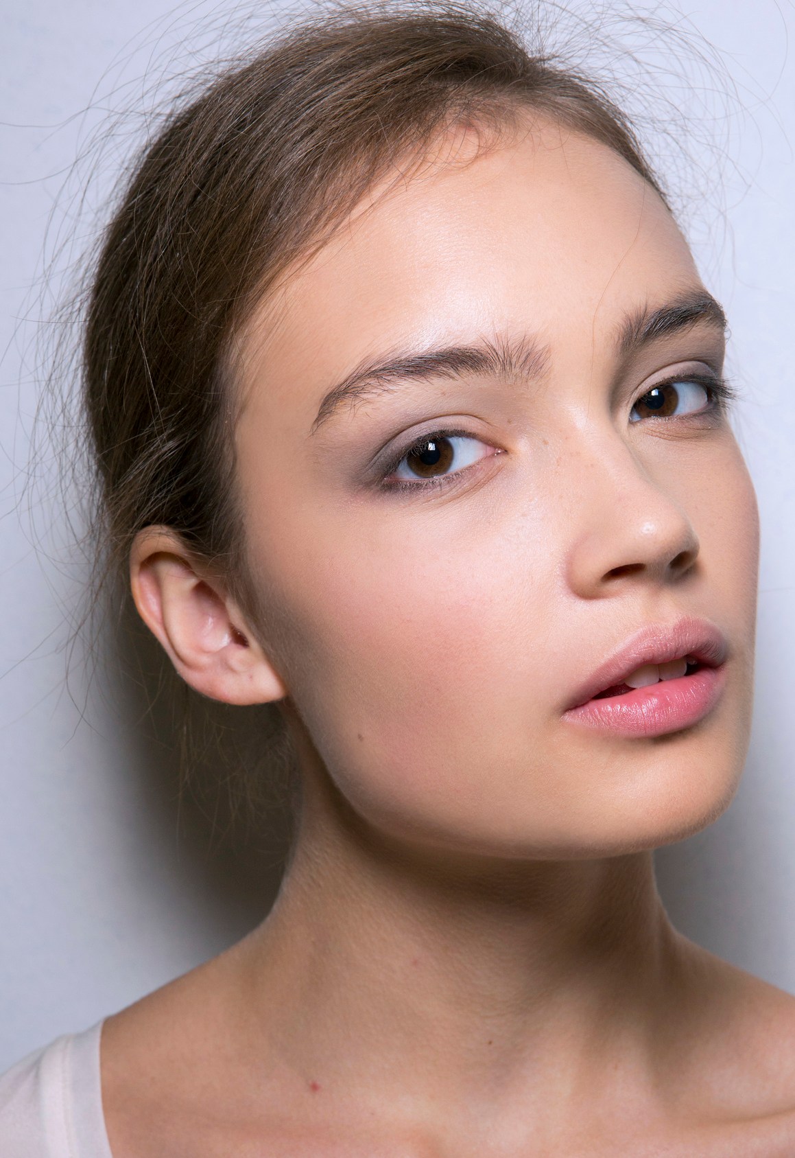 Model with clear skin