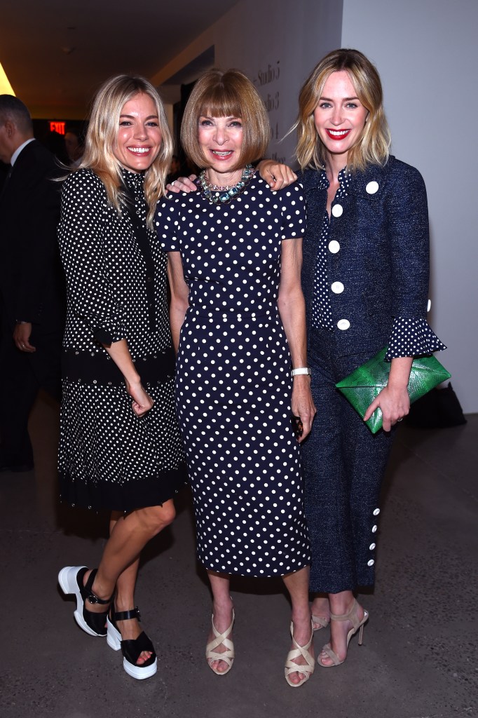 A blonde sandwich: blonder than Anna Wintour, but not so blonde as to reach Sienna Miller status. Photo: Getty