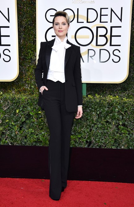 golden globe awards 2017 red carpet evan rachel wood