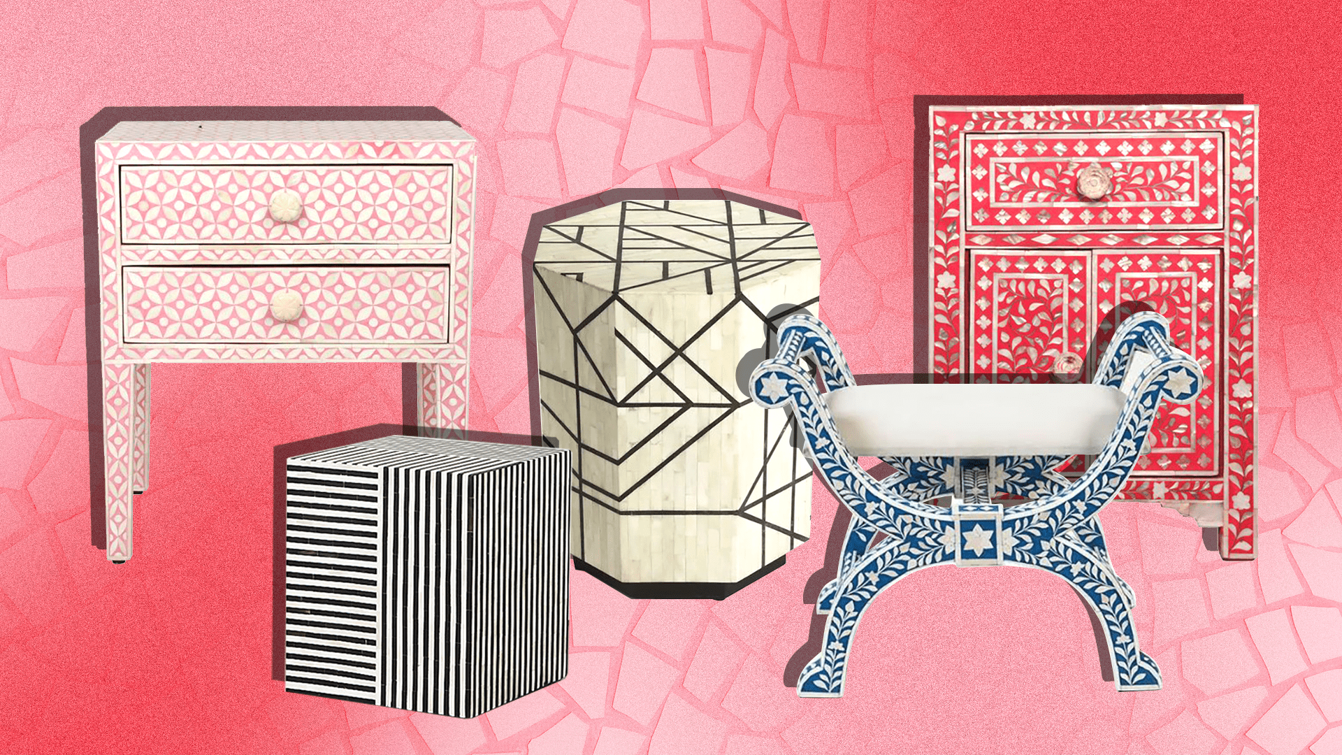 24 Fun and Sophisticated Bone Inlay Furniture Pieces to Shop