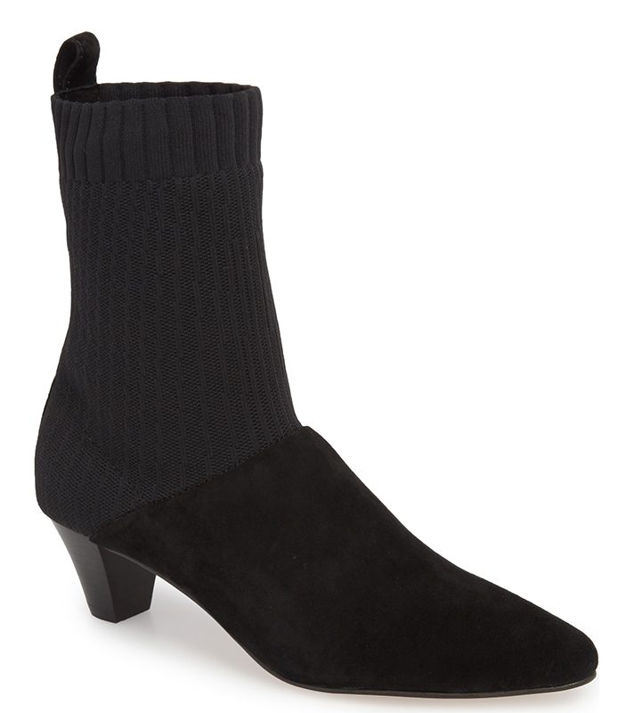 STYLECASTER | Kitten Heel Boots | Nuria Sock Bootie