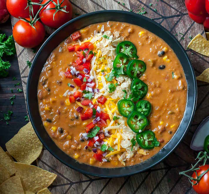 STYLECASTER | 12 Vegetarian Slow-Cooker Soups and Stews | Vegetarian Lentil Tortilla Soup