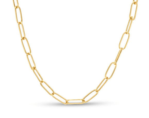 Zales Hollow Oval Link Chain Necklace in 14K Gold