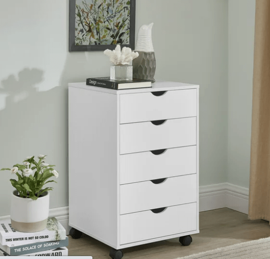 Naomi Home 5 Drawer Office Storage File Cabinet