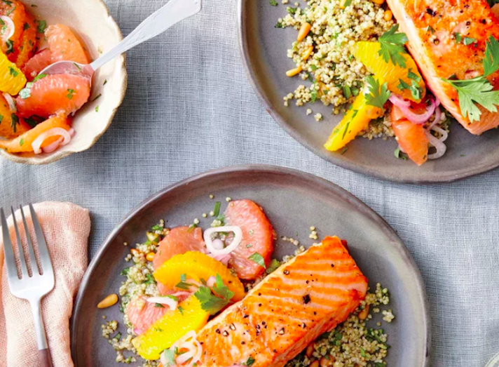STYLECASTER | 17 Fancy Date Night Dinners That Are Actually Super Easy | Sauteed Salmon With Citrus Salsa