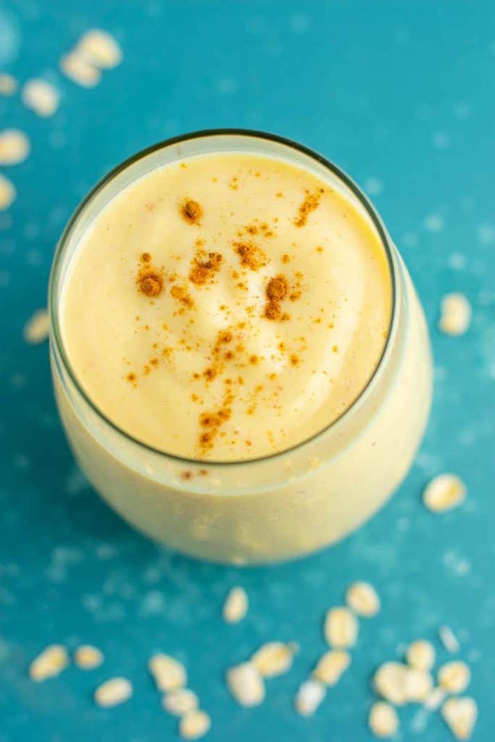 STYLECASTER | 17 High-Protein Smoothies With No Protein Powder | Healthy Peach Smoothie