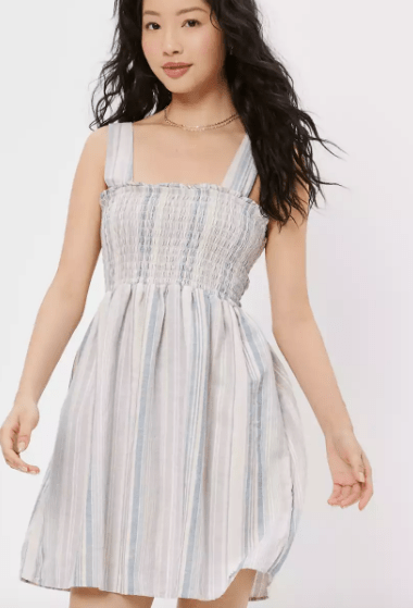 AE Smocked Cross-Back Mini Dress