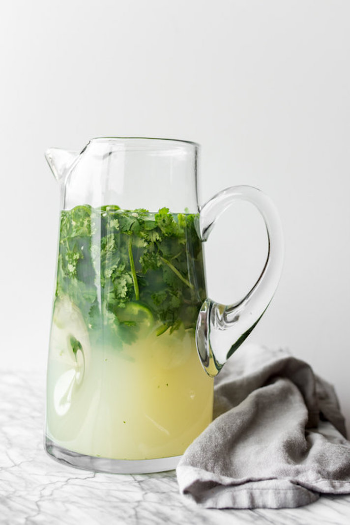 STYLECASTER | 17 Big-Batch Margarita Recipes So Good You'll Be Tempted to Whip 'Em Up Every Day This Summer | Cilantro Jalapeño Margaritas