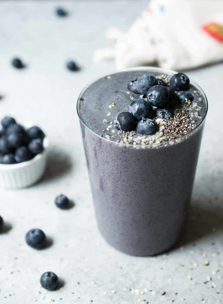 STYLECASTER | 17 Veggie-Packed Smoothie Recipes That Don't Taste Like Grass | Blueberry Zucchini Smoothie