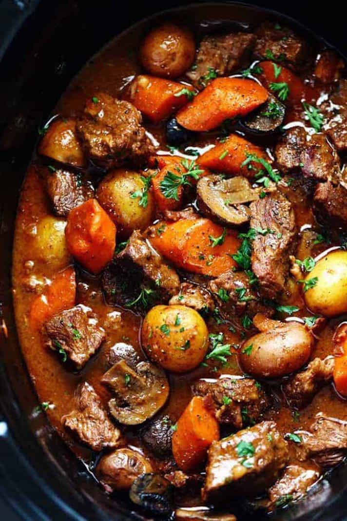 STYLECASTER | 17 Slow-Cooker Date Night Recipes That Aim To Please | Beef Bourguignon