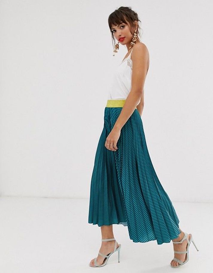 STYLECASTER | Long Pleated Skirts for Fall 2019