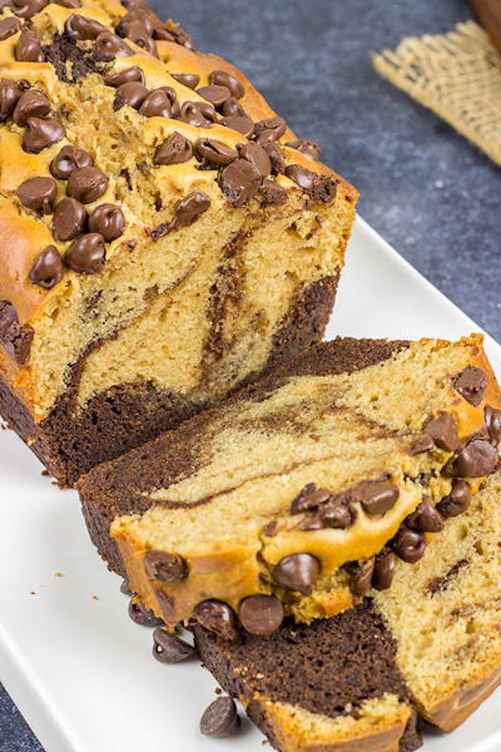 STYLECASTER | Easy Quick Breads That You Really Can't Mess Up | Chocolate Peanut Butter Bread
