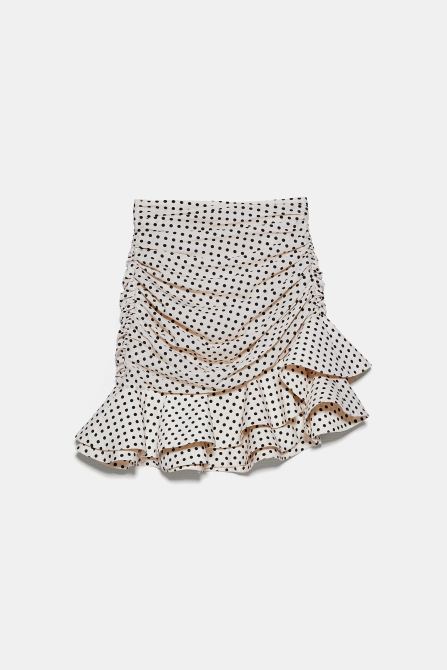 zara mini skirt polka dot