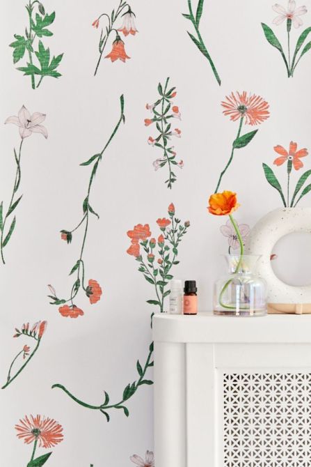STYLECASTER | Peel and Stick Wallpapers | floral wallpaper