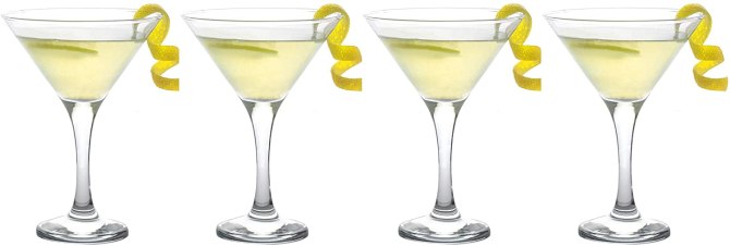 Epure Milano Collection 4 Piece Stemmed Martini Glass Set