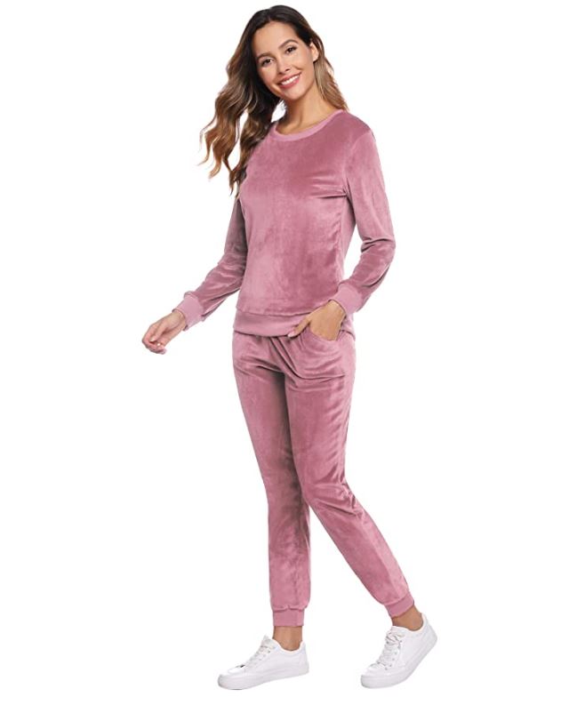Abollria Women's Velour Sweatsuit Set