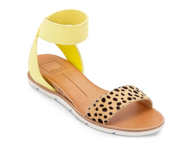 STYLECASTER | DSW Sandal Sale | dolce vita yellow and leopard print sandals