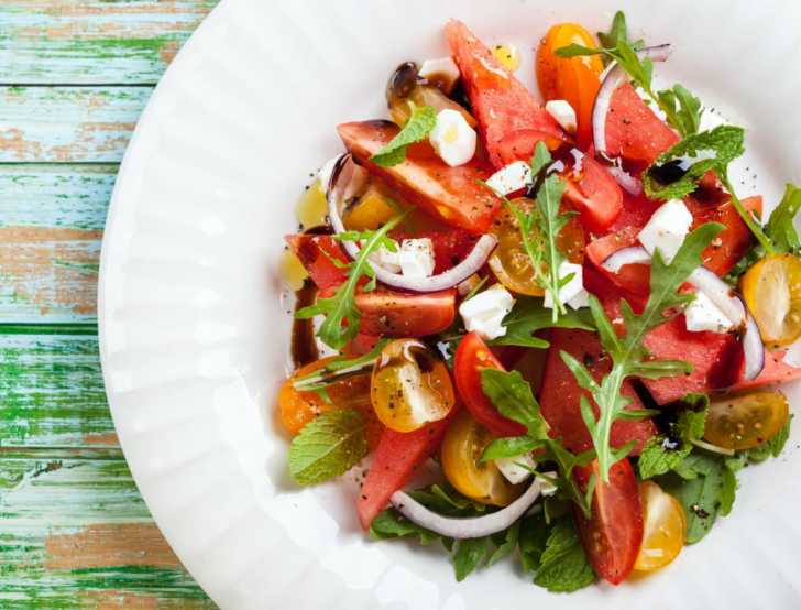 STYLECASTER | easy summer salads | watermelon tomato salad