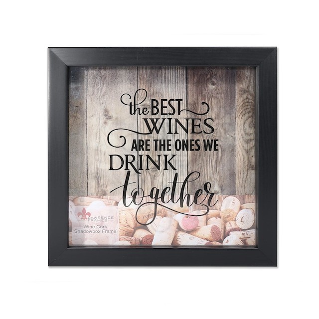 Lawrence Frames Black 10x10 Shadow Box Wine Cork Holder