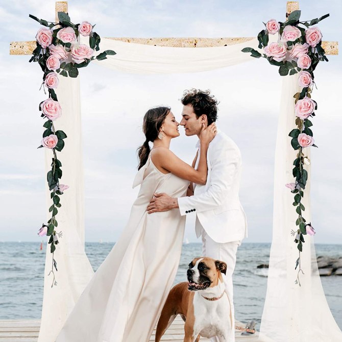 wartleves Artificial Wedding Arch Flowers Kit