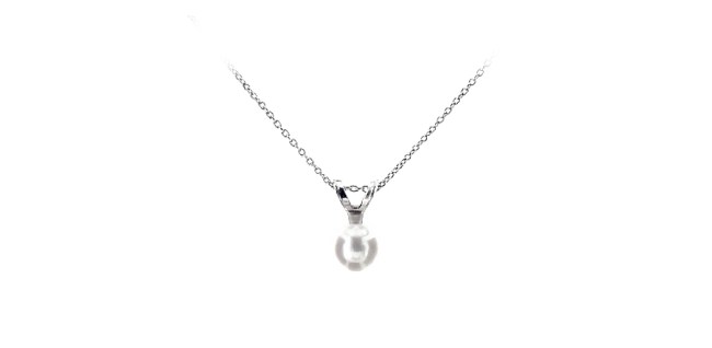 James Allen 14K White Gold Cultured Freshwater Pearl Birthstone Necklace
