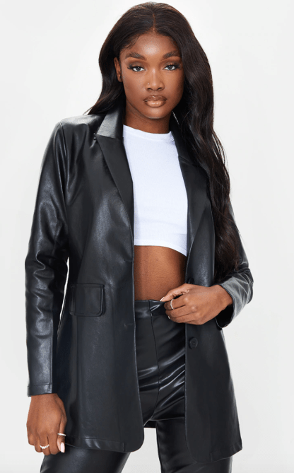 STYLECASTER | Leather Blazer Trend