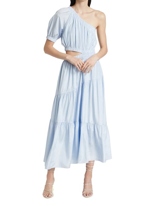 Moon River One-Shoulder Cut-Out Midi Dress Saks Fifth Avenue