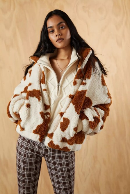 Urban Outfitters Olivia Printed Sherpa Jacket