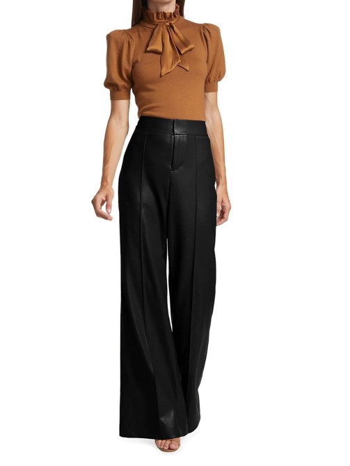 Alice + Olivia Dylan Wide-Leg Vegan Leather Pants Saks Fifth Avenue
