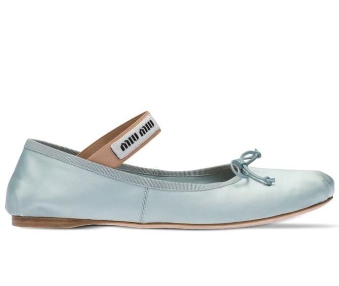 Miu Miu Logo Print Ballerina Shoes Farfetched