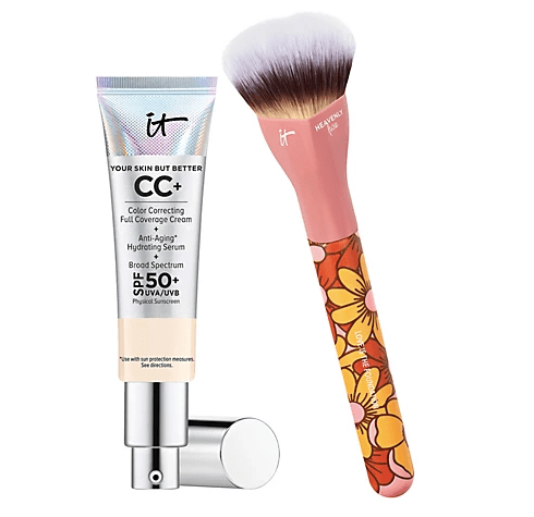 IT Cosmetics CC Cream SPF 50 Foundation w/Holiday Brush