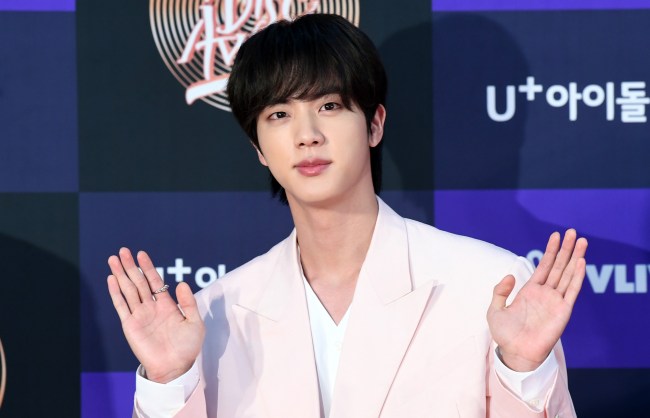 SEOUL, SOUTH KOREA - JANUARY 05: Jin of BTS arrives at the photo call for the 34th Golden Disc Awards on January 05, 2020 in Seoul, South Korea.