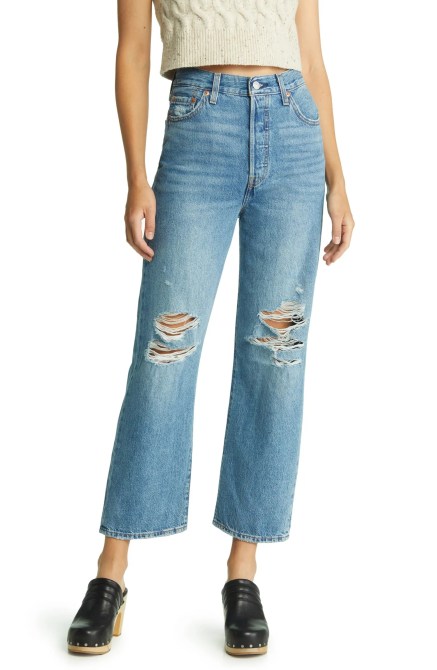Levi’s Ribcage Ripped Ankle Straight Leg Jeans Nordstrom