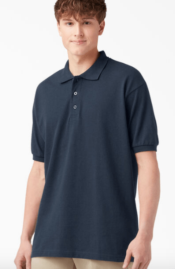 Adult Size Piqué Short Sleeve Polo, Dark Navy