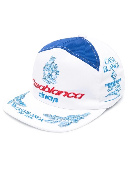 Casablanca logo-embroidered cotton cap