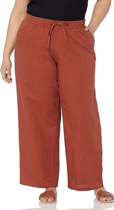 Amazon Essentials Drawstring Wide Leg Linen Pant Amazon