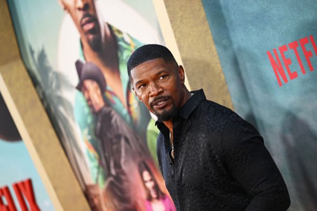 Jamie Foxx arrives at the premiere of "Day Shift" held at the Regal LA Live on August 10, 2022 in Los Angeles, California
