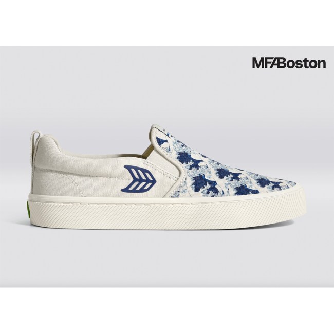 Hokusai Wave Off Kanagawa Canvas Slip-On