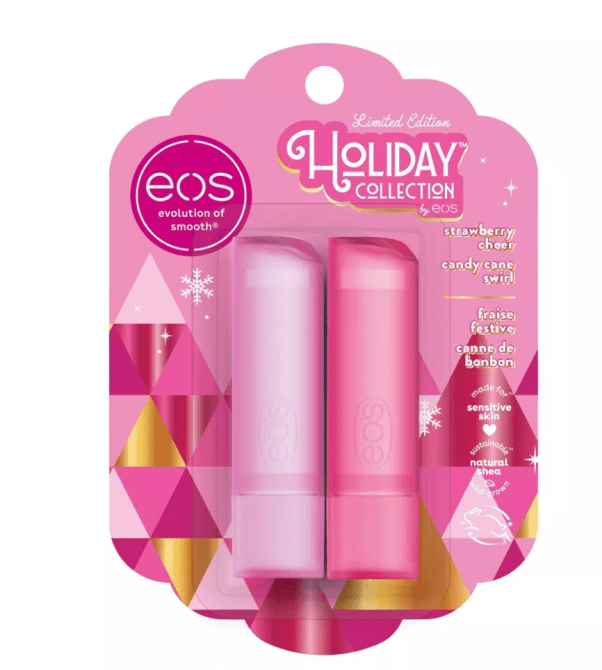 eos Holiday Lip Balm Sticks - Strawberry Cheer & Candy Cane Swirl