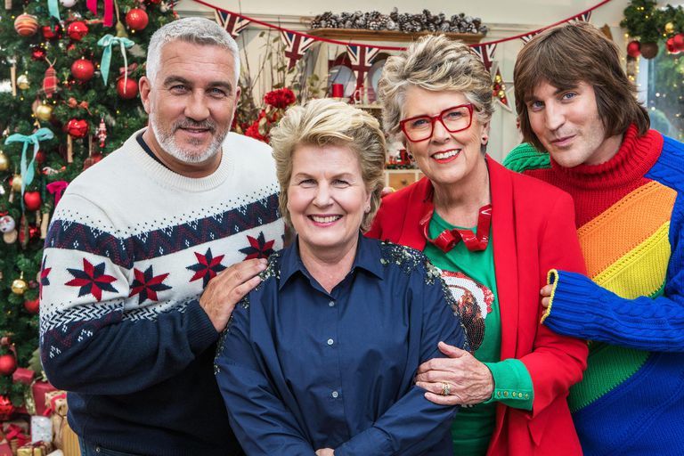 Paul Hollywood, Sandi Toksvig, Prue Leith, Noel Fielding in The Great Christmas Bakeoff
