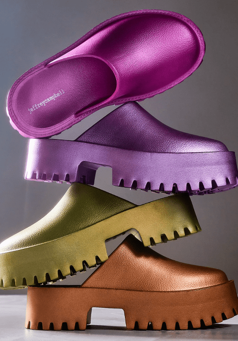 Metallic Bae Platform Mules