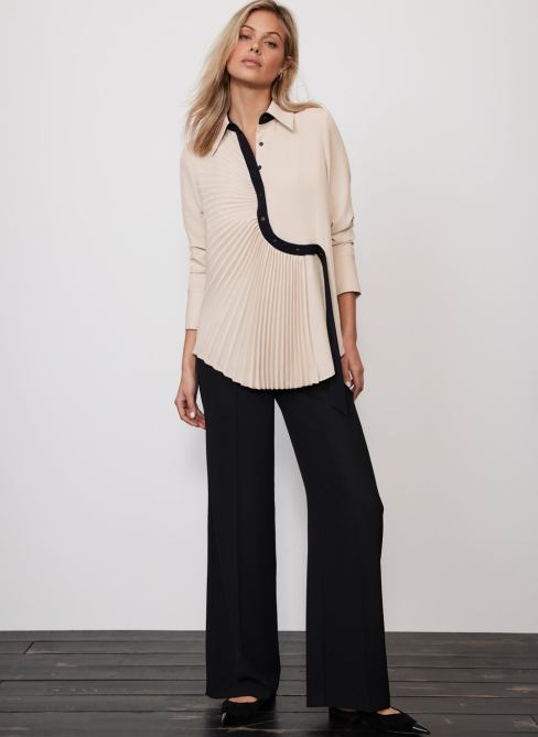 Mint Velvet Cream Pleated Shirt