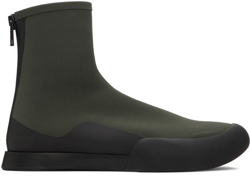 The Row Khaki TR Ankle Boots