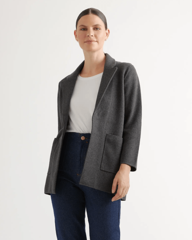 Quince 100% Organic Cotton Knit Blazer