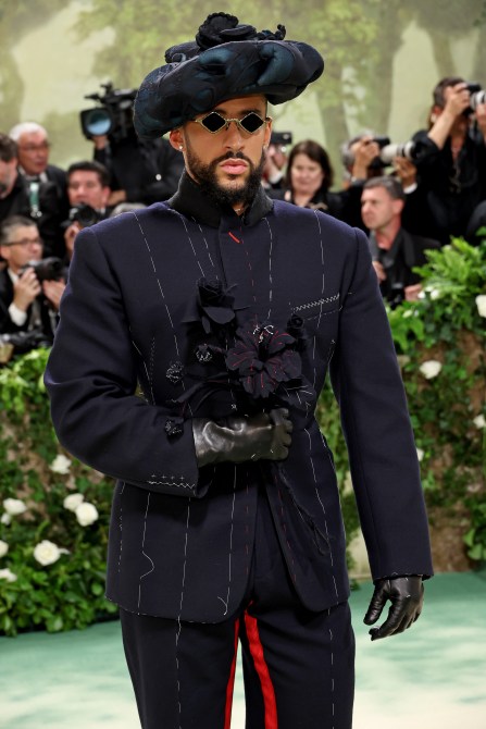 Bad Bunny attends The 2024 Met Gala Celebrating "Sleeping Beauties: Reawakening Fashion" at The Metropolitan Museum of Art on May 06, 2024 in New York City