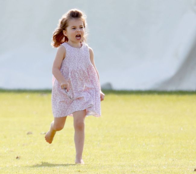 Princess Charlotte of Cambridge attends the Maserati Royal Charity Polo Trophy at the Beaufort Polo Club on June 10, 2018 in Gloucester, England.