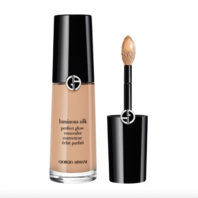 Giorgio Armani Luminous Silk Concealer in a clear bottle with a black cap.